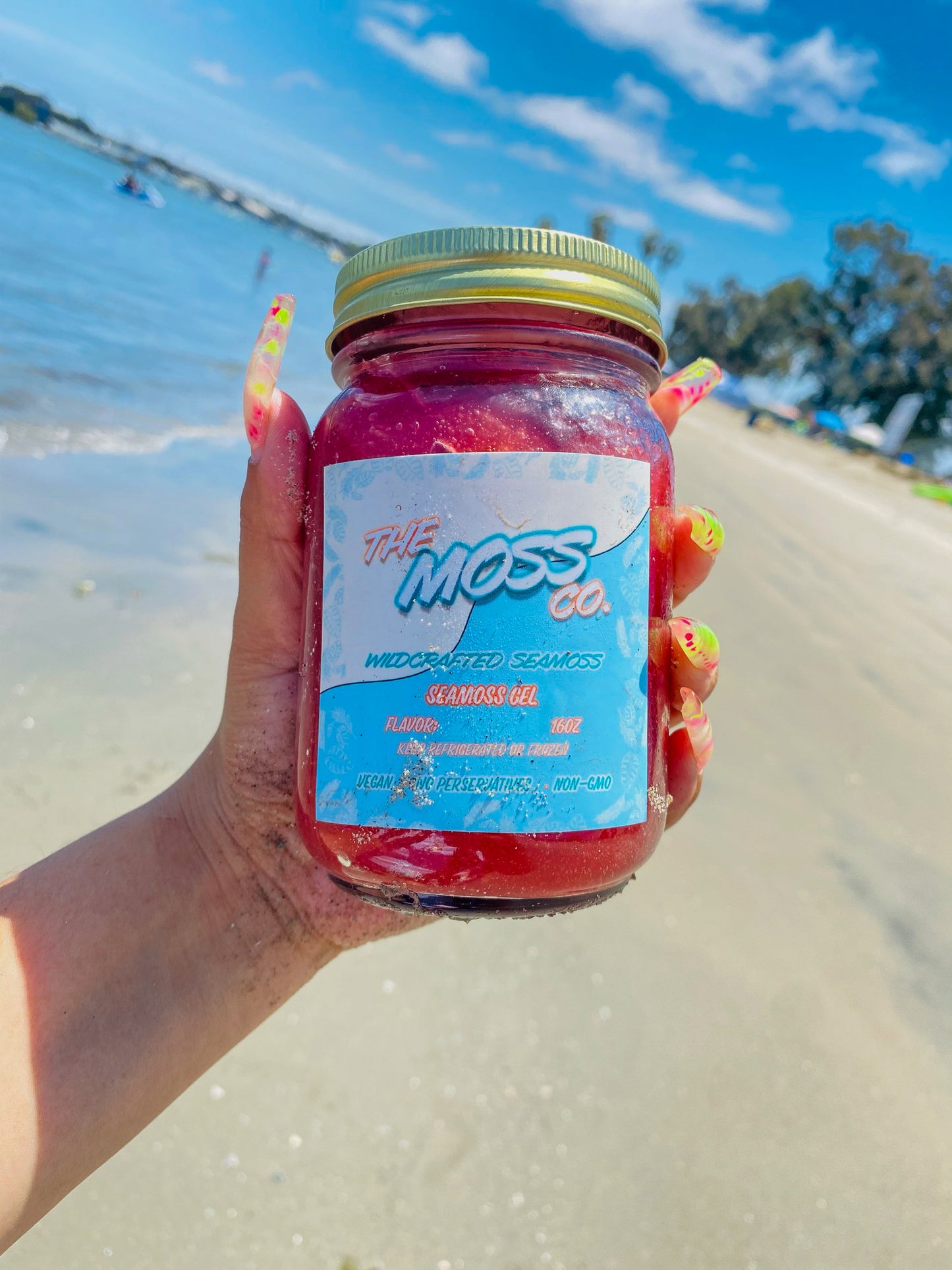 The Moss Co. sea moss gel, jamaica, hibiscus, 16 oz jar